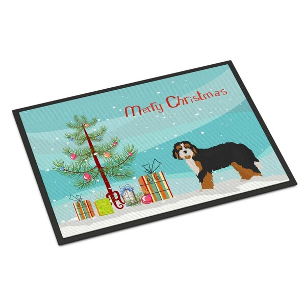 Carolines Treasures 24 x 36 in. Bernedoodle Christmas Tree Indoor or Outdoor Mat CK3804JMAT - main